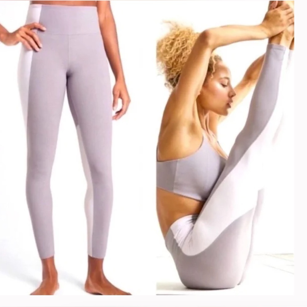 Athleta Elation Color Block Tight - Pink and Neutral XS